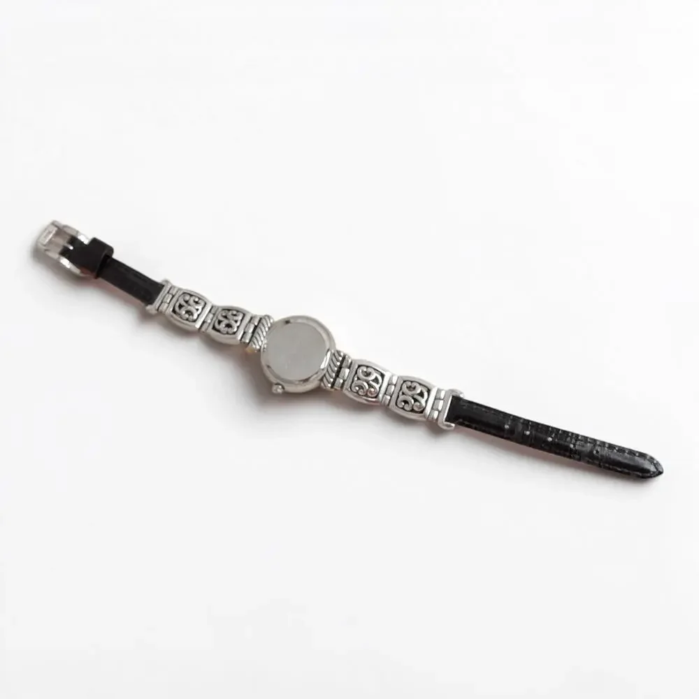 Brighton Camden Two Tone Reversible Watch Black Brown Leather Buckle W3250